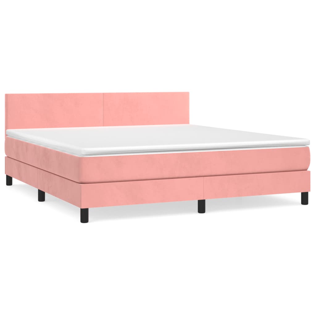 Boxspring met matras fluweel roze 180x200 cm Bedden & bedframes | Creëer jouw Trendy Thuis | Gratis bezorgd & Retour | Trendy.nl