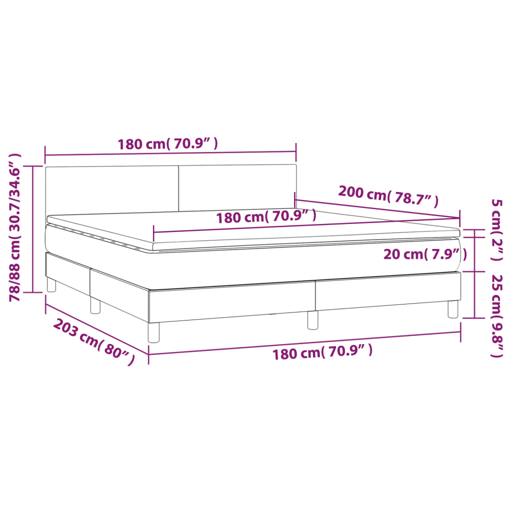 Boxspring met matras fluweel roze 180x200 cm Bedden & bedframes | Creëer jouw Trendy Thuis | Gratis bezorgd & Retour | Trendy.nl