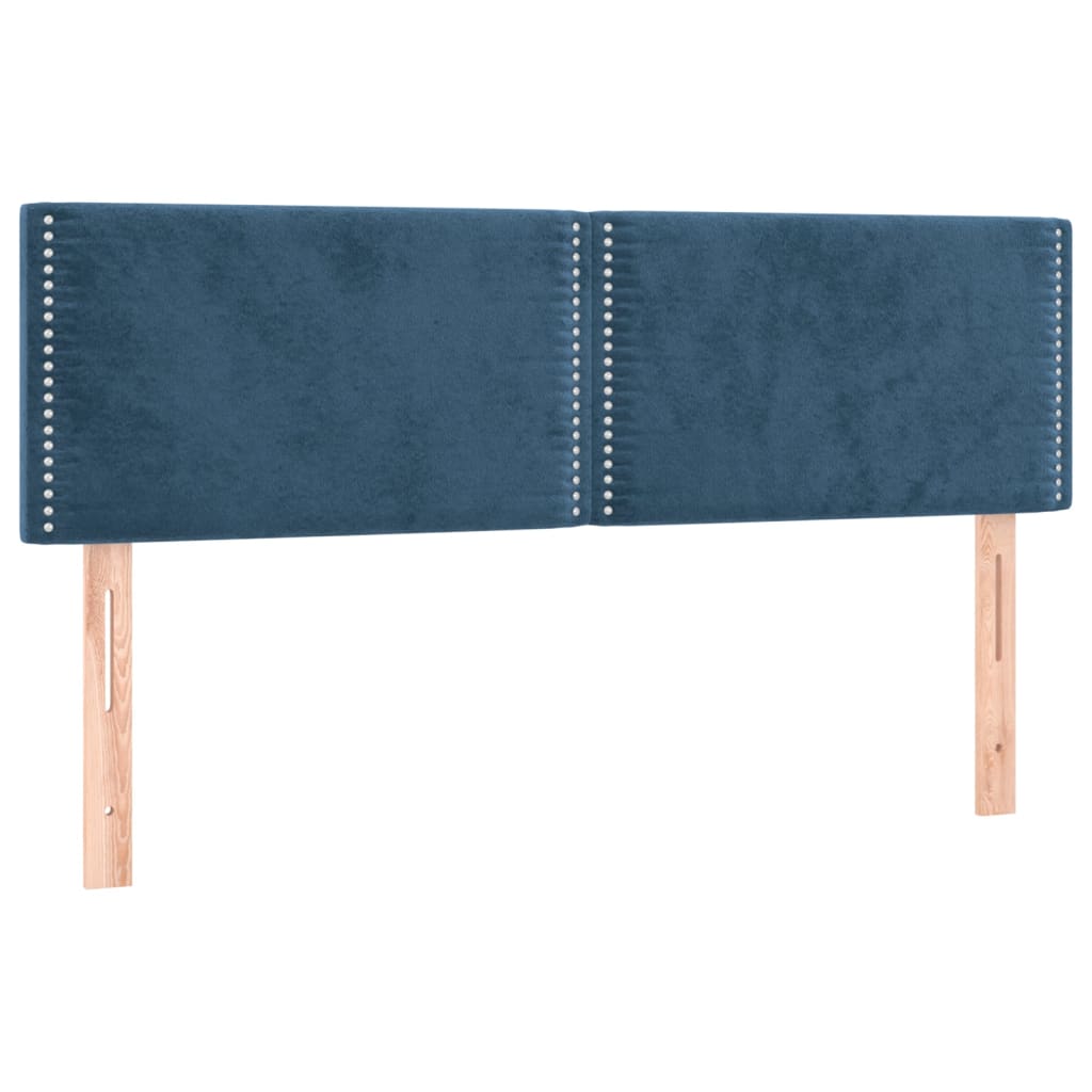 Boxspring met matras fluweel donkerblauw 140x190 cm Bedden & bedframes | Creëer jouw Trendy Thuis | Gratis bezorgd & Retour | Trendy.nl