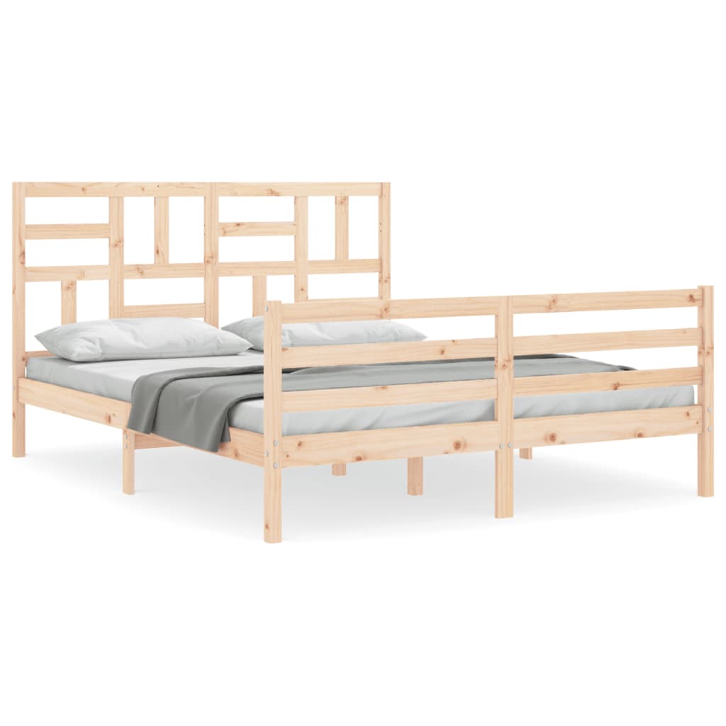 Bedframe met hoofdbord massief hout Bedden & bedframes | Creëer jouw Trendy Thuis | Gratis bezorgd & Retour | Trendy.nl