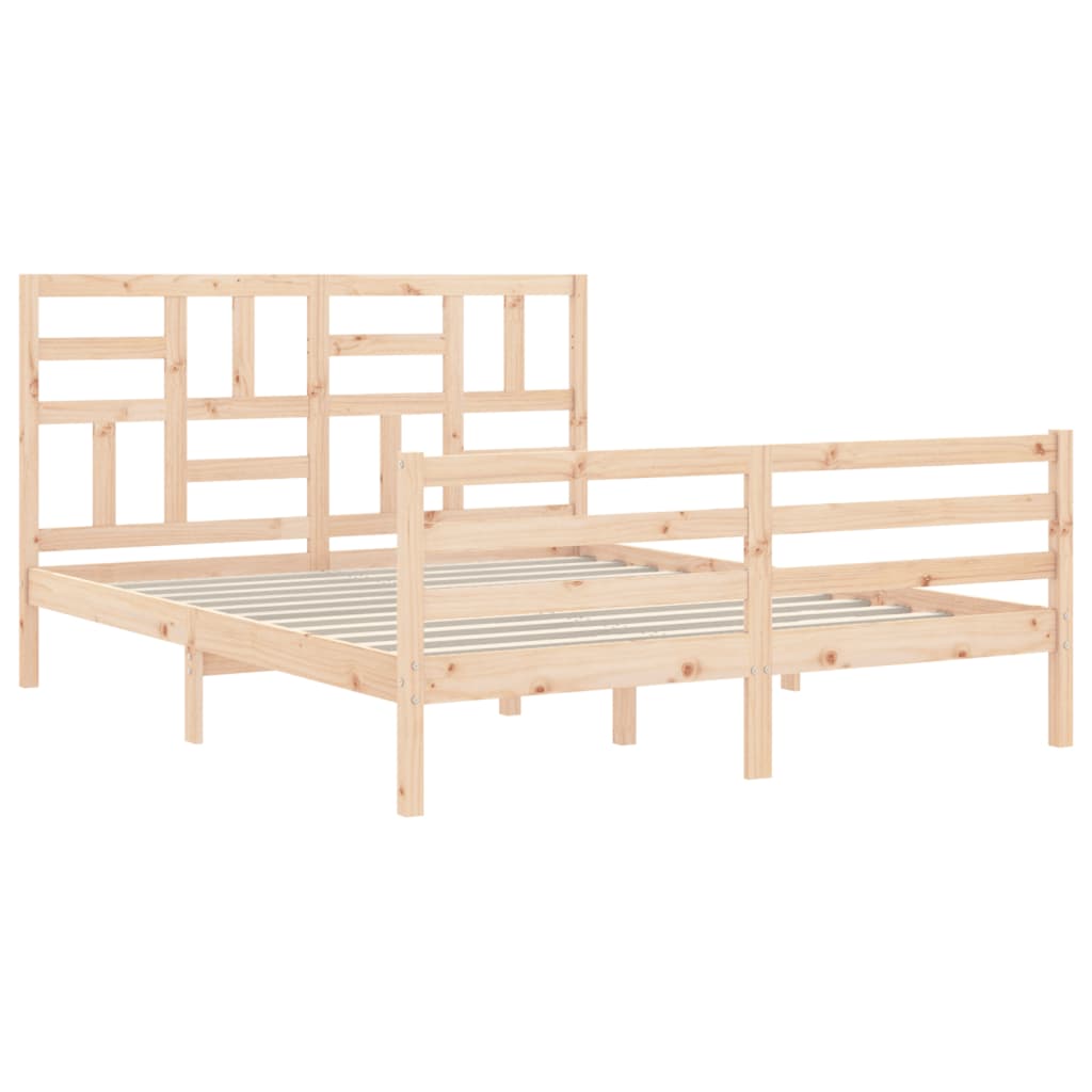 Bedframe met hoofdbord massief hout Bedden & bedframes | Creëer jouw Trendy Thuis | Gratis bezorgd & Retour | Trendy.nl