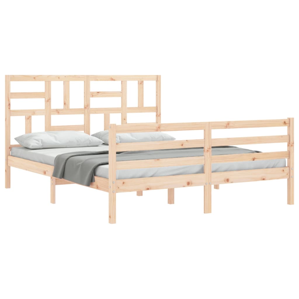 Bedframe met hoofdbord massief hout Bedden & bedframes | Creëer jouw Trendy Thuis | Gratis bezorgd & Retour | Trendy.nl