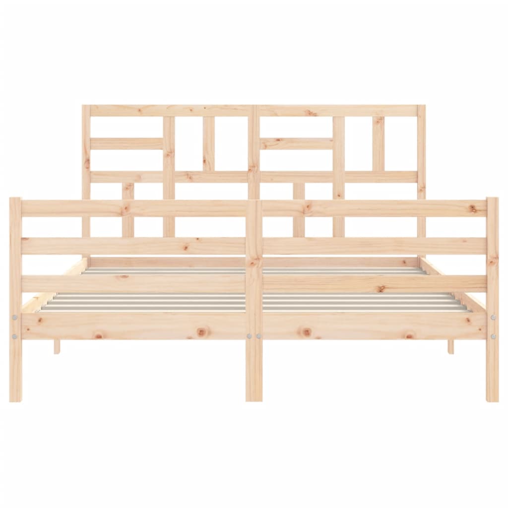 Bedframe met hoofdbord massief hout Bedden & bedframes | Creëer jouw Trendy Thuis | Gratis bezorgd & Retour | Trendy.nl