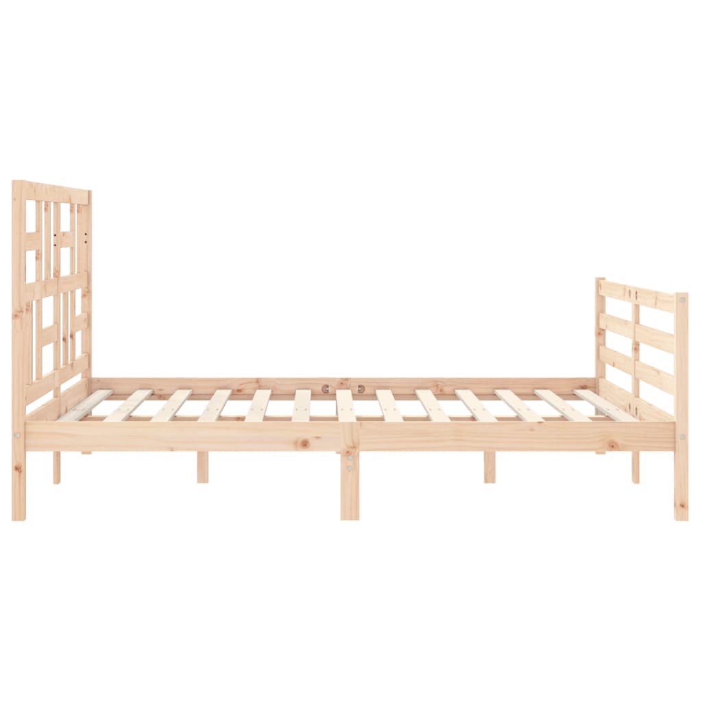 Bedframe met hoofdbord massief hout Bedden & bedframes | Creëer jouw Trendy Thuis | Gratis bezorgd & Retour | Trendy.nl