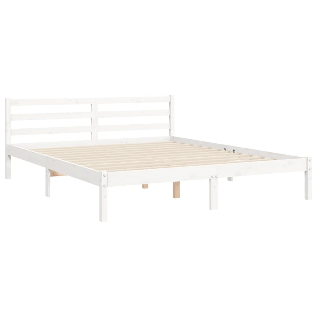 Bedframe met hoofdbord massief hout wit Bedden & bedframes | Creëer jouw Trendy Thuis | Gratis bezorgd & Retour | Trendy.nl