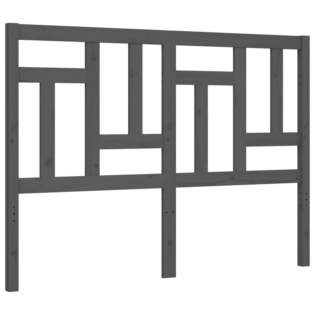 Bedframe met hoofdbord massief hout grijs 140x190 cm Bedden & bedframes | Creëer jouw Trendy Thuis | Gratis bezorgd & Retour | Trendy.nl