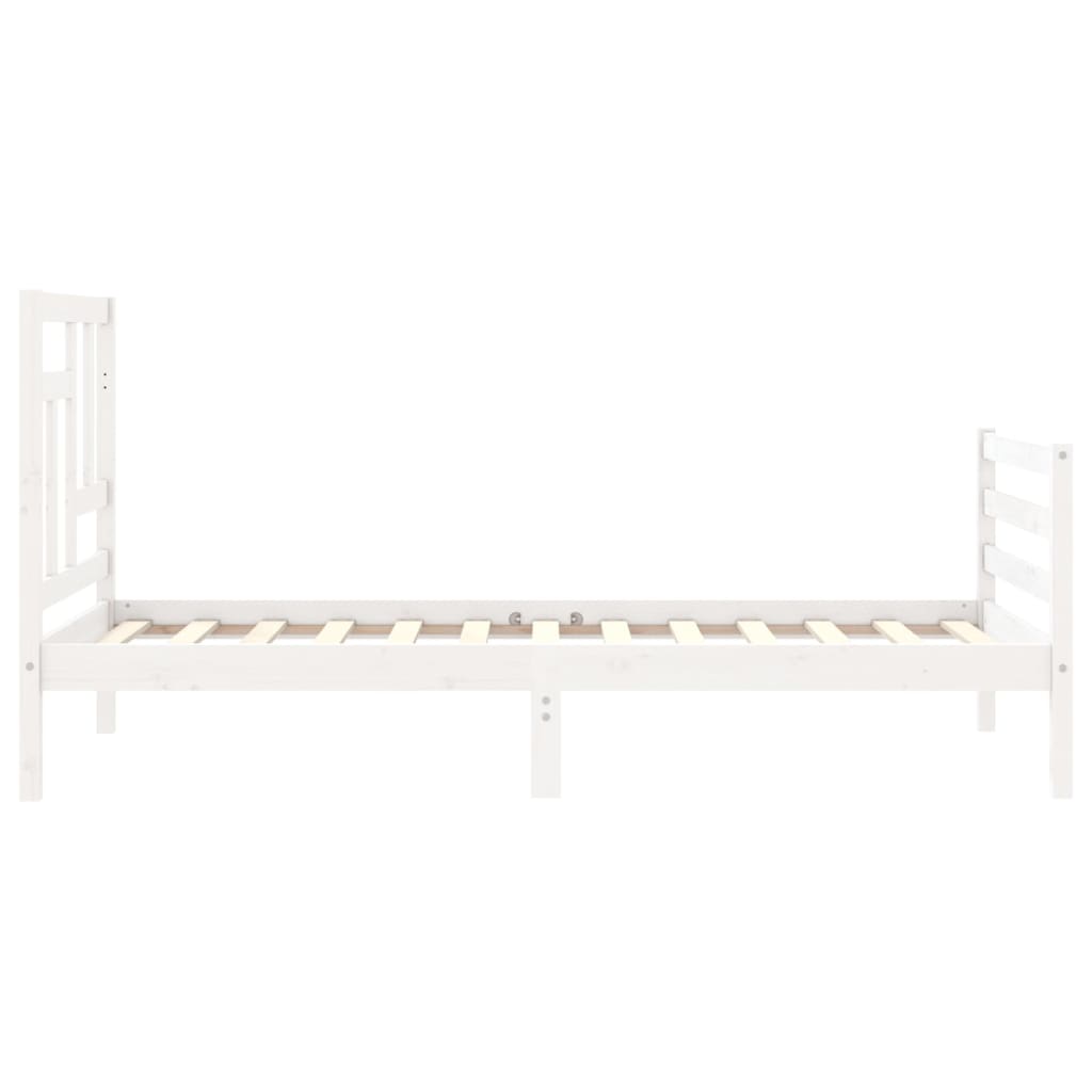 Bedframe met hoofdbord massief hout wit 90x200 cm Bedden & bedframes | Creëer jouw Trendy Thuis | Gratis bezorgd & Retour | Trendy.nl