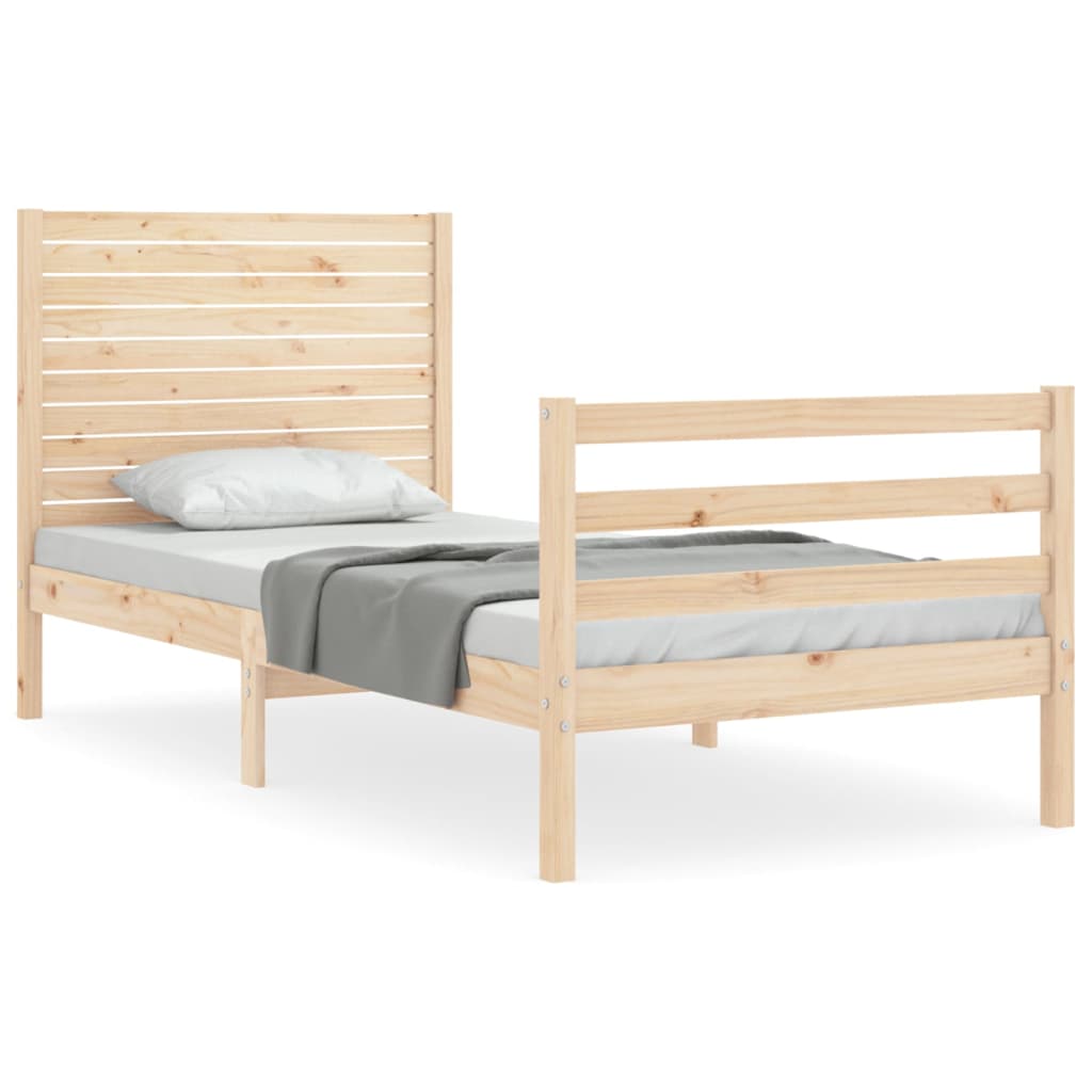 Bedframe met hoofdbord massief hout 100x200 cm Bedden & bedframes | Creëer jouw Trendy Thuis | Gratis bezorgd & Retour | Trendy.nl