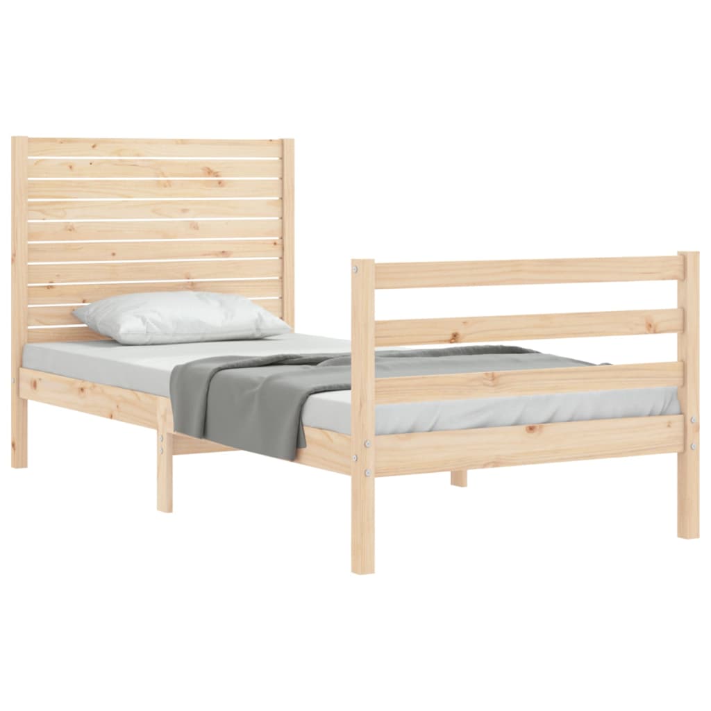 Bedframe met hoofdbord massief hout 100x200 cm Bedden & bedframes | Creëer jouw Trendy Thuis | Gratis bezorgd & Retour | Trendy.nl