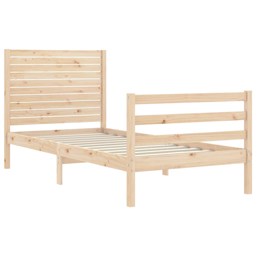 Bedframe met hoofdbord massief hout 100x200 cm Bedden & bedframes | Creëer jouw Trendy Thuis | Gratis bezorgd & Retour | Trendy.nl