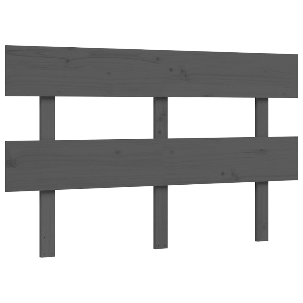 Bedframe met hoofdbord massief hout grijs 140x190 cm Bedden & bedframes | Creëer jouw Trendy Thuis | Gratis bezorgd & Retour | Trendy.nl