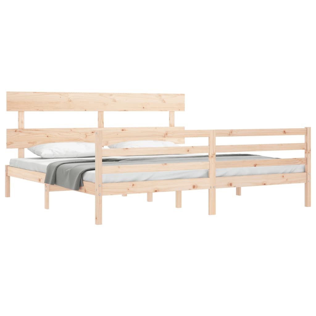 Bedframe met hoofdbord massief hout Bedden & bedframes | Creëer jouw Trendy Thuis | Gratis bezorgd & Retour | Trendy.nl