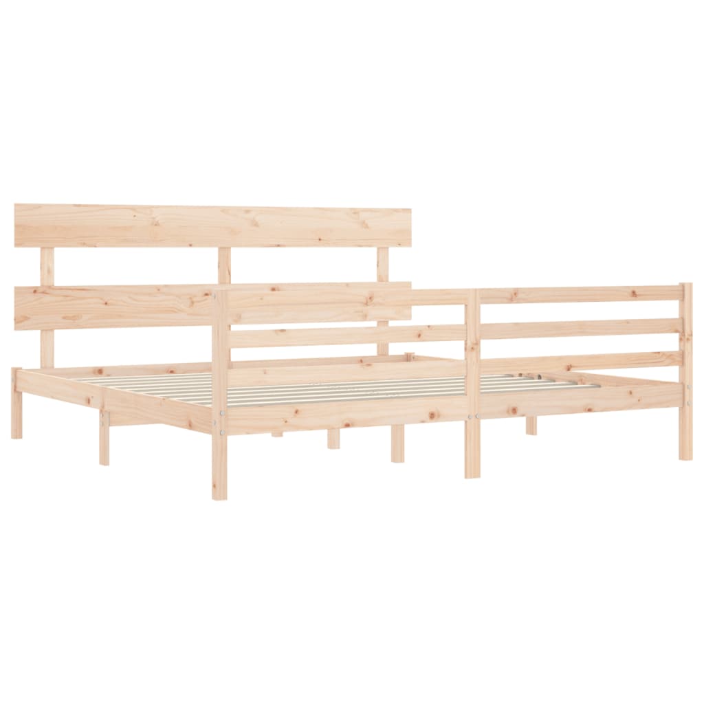 Bedframe met hoofdbord massief hout Bedden & bedframes | Creëer jouw Trendy Thuis | Gratis bezorgd & Retour | Trendy.nl