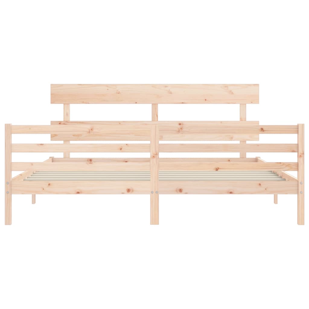 Bedframe met hoofdbord massief hout Bedden & bedframes | Creëer jouw Trendy Thuis | Gratis bezorgd & Retour | Trendy.nl