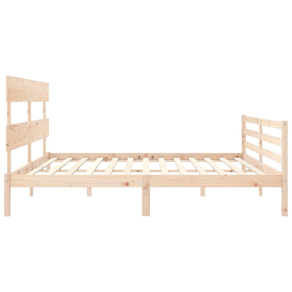 Bedframe met hoofdbord massief hout Bedden & bedframes | Creëer jouw Trendy Thuis | Gratis bezorgd & Retour | Trendy.nl