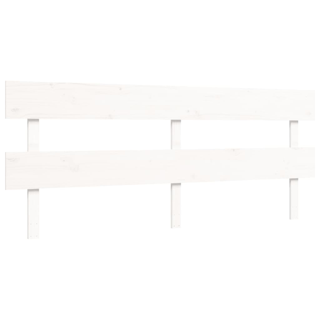 Bedframe met hoofdbord massief hout wit 200x200 cm Bedden & bedframes | Creëer jouw Trendy Thuis | Gratis bezorgd & Retour | Trendy.nl