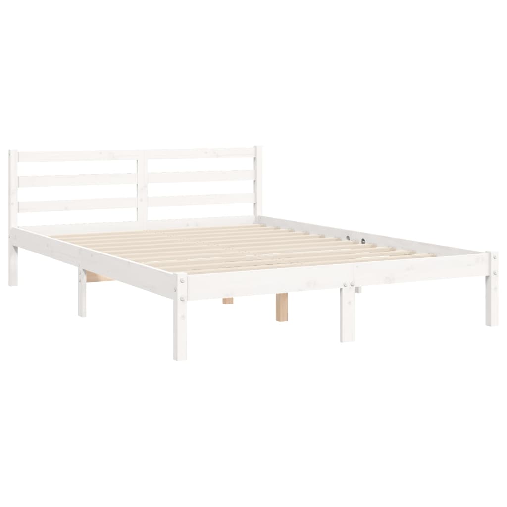 Bedframe met hoofdbord massief hout wit Bedden & bedframes | Creëer jouw Trendy Thuis | Gratis bezorgd & Retour | Trendy.nl