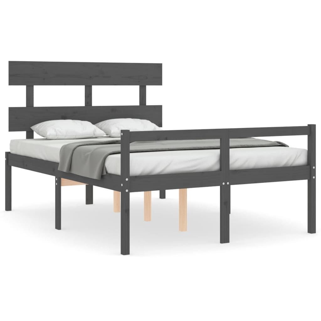 Seniorenbed met hoofdbord massief hout grijs Bedden & bedframes | Creëer jouw Trendy Thuis | Gratis bezorgd & Retour | Trendy.nl