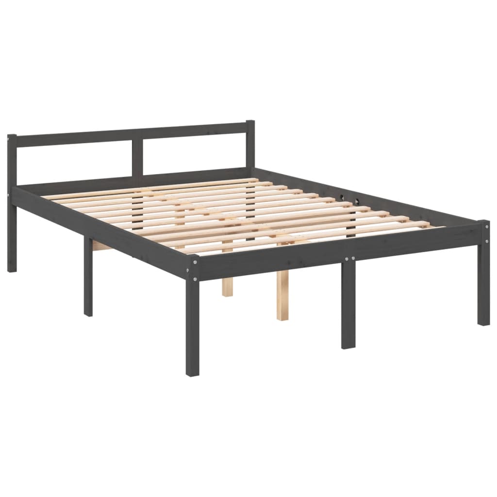 Seniorenbed met hoofdbord massief hout grijs Bedden & bedframes | Creëer jouw Trendy Thuis | Gratis bezorgd & Retour | Trendy.nl