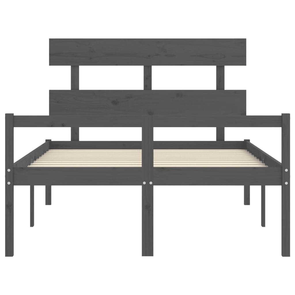 Seniorenbed met hoofdbord massief hout grijs Bedden & bedframes | Creëer jouw Trendy Thuis | Gratis bezorgd & Retour | Trendy.nl