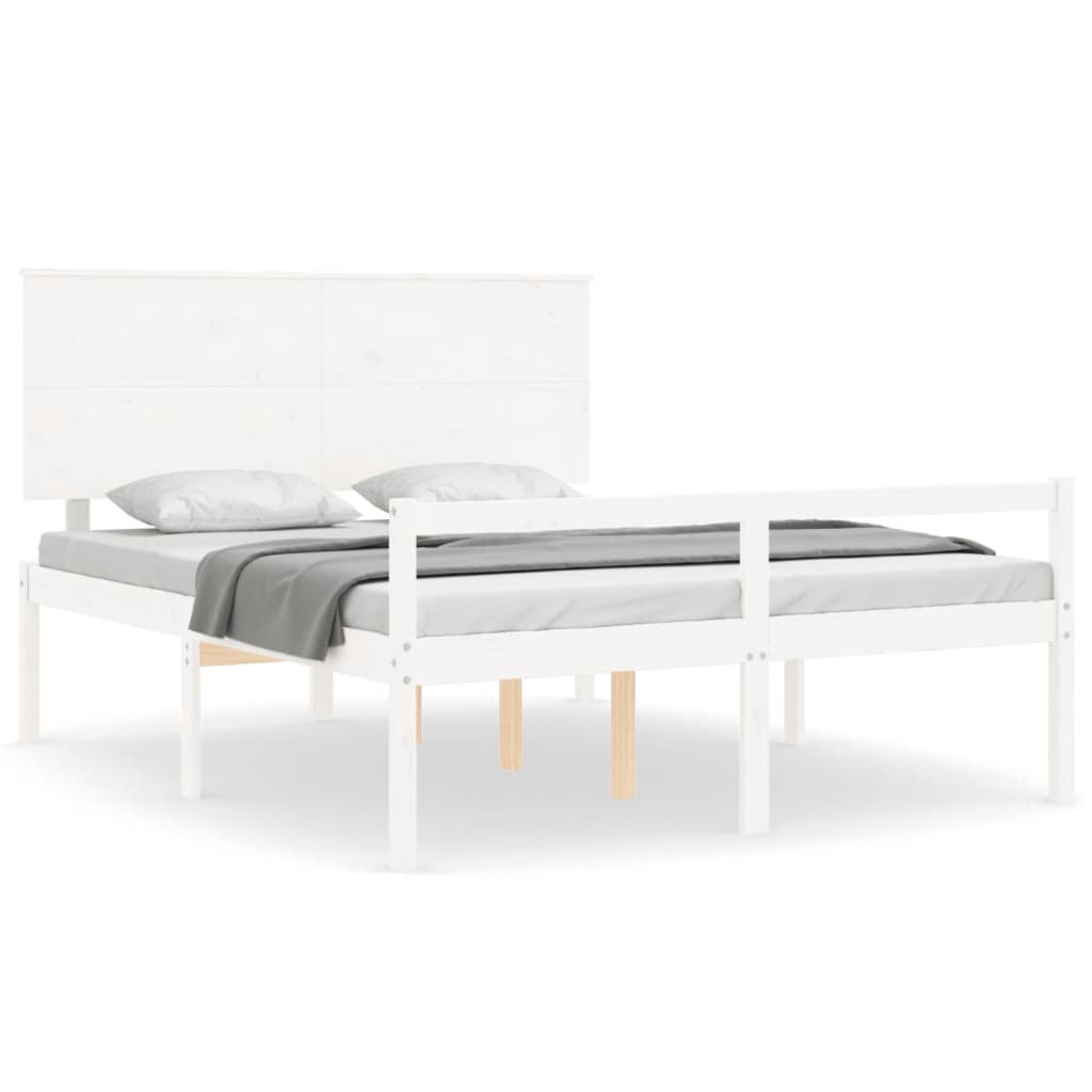 Seniorenbed met hoofdbord massief hout wit Bedden & bedframes | Creëer jouw Trendy Thuis | Gratis bezorgd & Retour | Trendy.nl