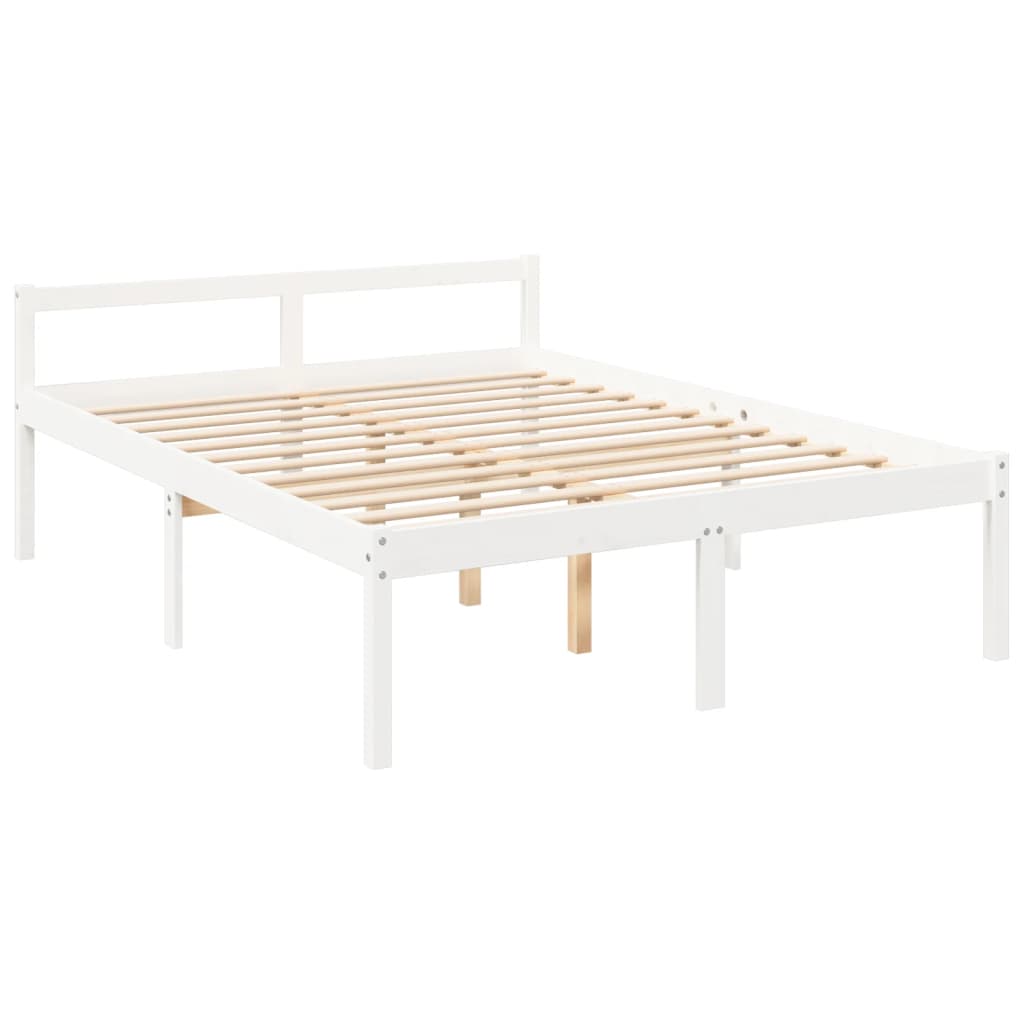 Seniorenbed met hoofdbord massief hout wit Bedden & bedframes | Creëer jouw Trendy Thuis | Gratis bezorgd & Retour | Trendy.nl