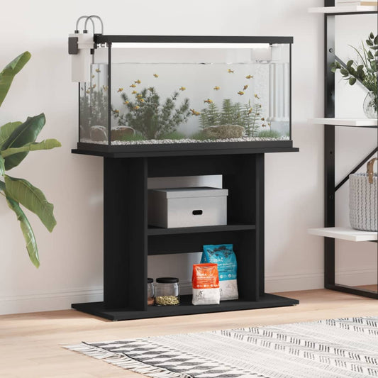 Aquariumstandaard 80x35x60 cm bewerkt hout zwart Aquariummeubels | Creëer jouw Trendy Thuis | Gratis bezorgd & Retour | Trendy.nl