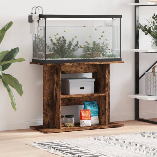 Aquariumstandaard 80x35x60 cm bewerkt hout gerookt eikenkleurig Aquariummeubels | Creëer jouw Trendy Thuis | Gratis bezorgd & Retour | Trendy.nl