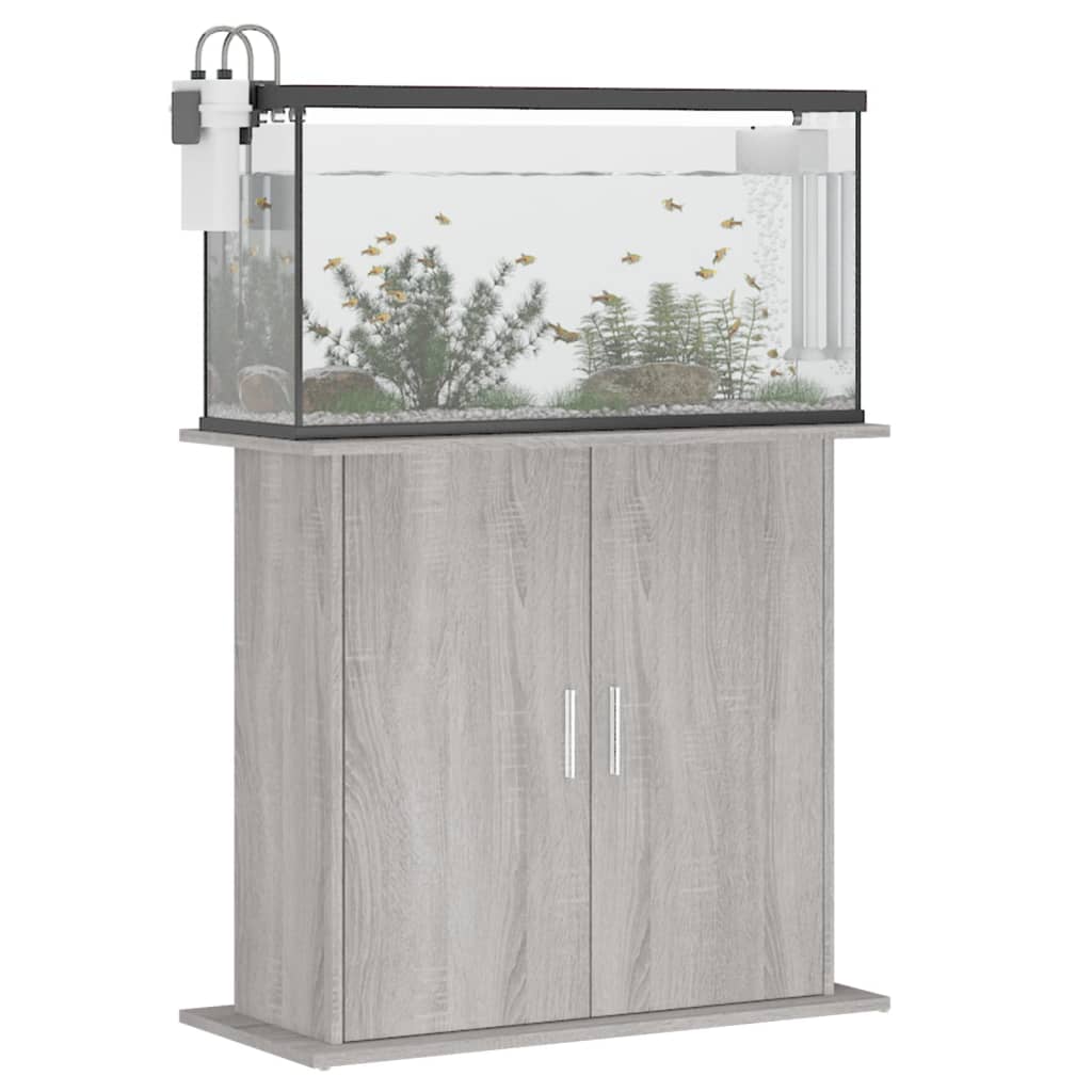 Aquariumstandaard 81x36x73 cm bewerkt hout grijs sonoma eiken Aquariummeubels | Creëer jouw Trendy Thuis | Gratis bezorgd & Retour | Trendy.nl