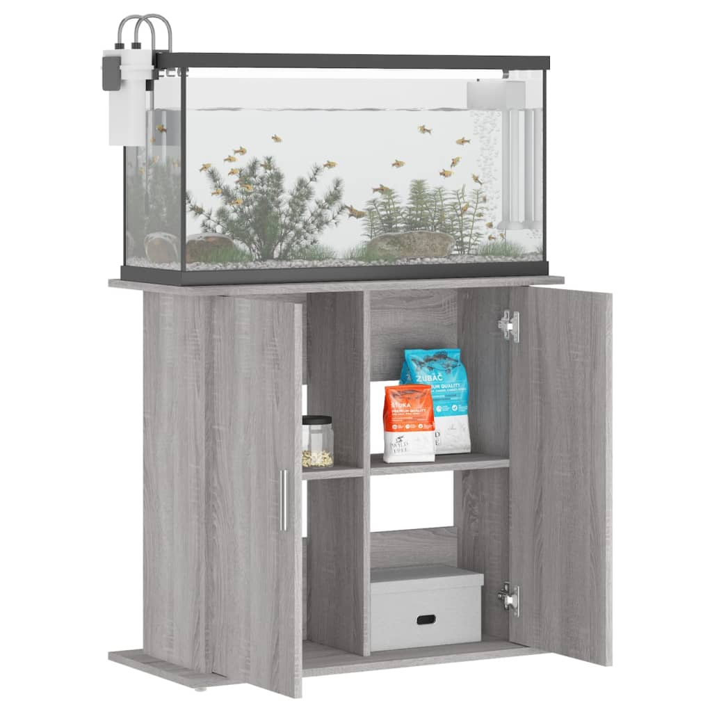 Aquariumstandaard 81x36x73 cm bewerkt hout grijs sonoma eiken Aquariummeubels | Creëer jouw Trendy Thuis | Gratis bezorgd & Retour | Trendy.nl