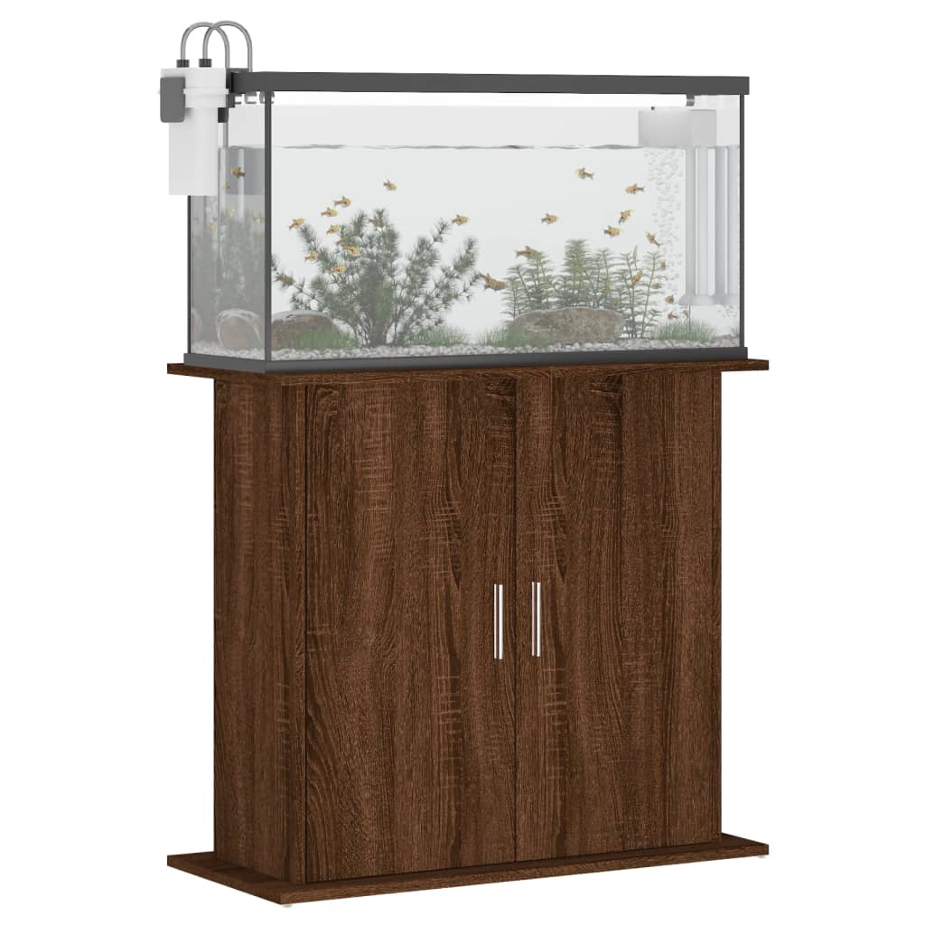 Aquariumstandaard 81x36x73 cm bewerkt hout bruin eikenkleur Aquariummeubels | Creëer jouw Trendy Thuis | Gratis bezorgd & Retour | Trendy.nl