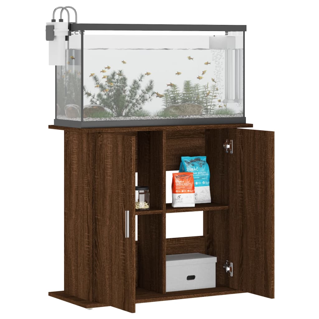 Aquariumstandaard 81x36x73 cm bewerkt hout bruin eikenkleur Aquariummeubels | Creëer jouw Trendy Thuis | Gratis bezorgd & Retour | Trendy.nl