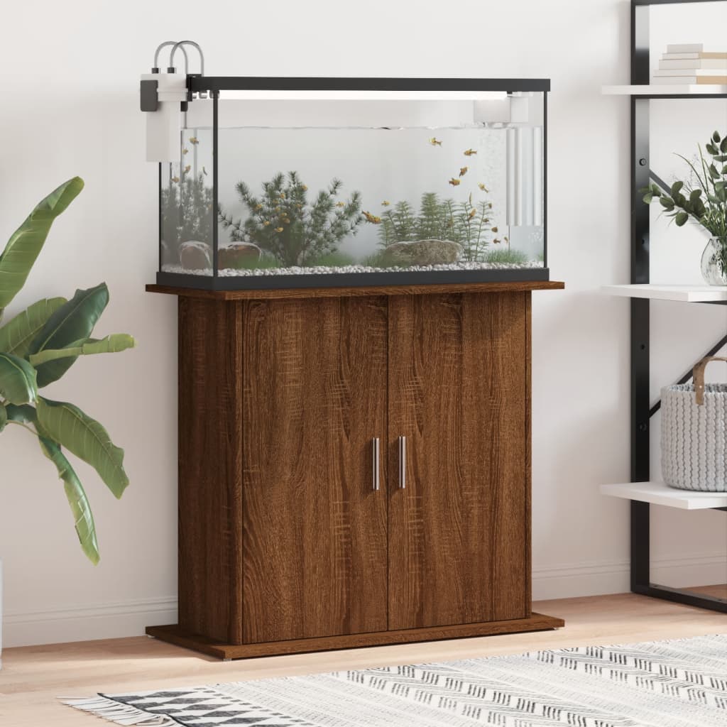 Aquariumstandaard 81x36x73 cm bewerkt hout bruin eikenkleur Aquariummeubels | Creëer jouw Trendy Thuis | Gratis bezorgd & Retour | Trendy.nl