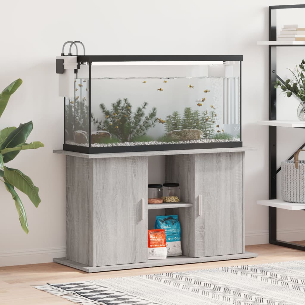 Aquariumstandaard 101x41x58 cm bewerkt hout grijs sonoma eiken Aquariummeubels | Creëer jouw Trendy Thuis | Gratis bezorgd & Retour | Trendy.nl