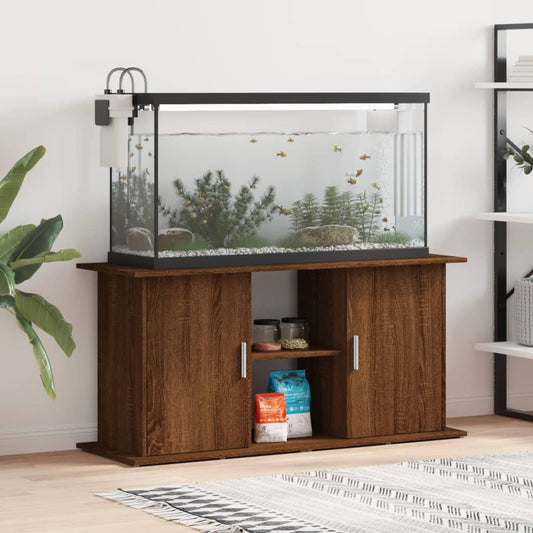 Aquariumstandaard 121x41x58 cm bewerkt hout bruin eikenkleur Aquariummeubels | Creëer jouw Trendy Thuis | Gratis bezorgd & Retour | Trendy.nl