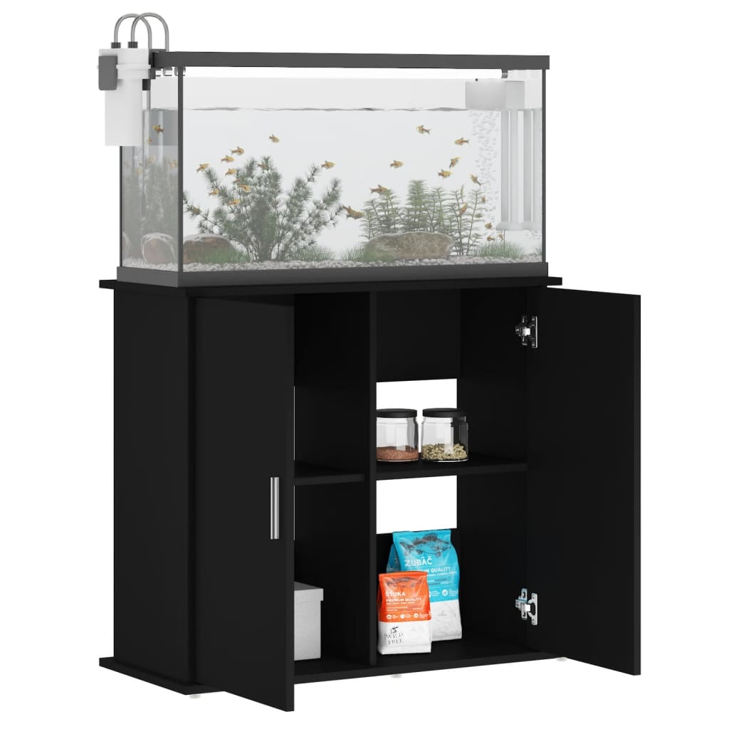 Aquariumstandaard 81x36x73 cm bewerkt hout zwart Aquariummeubels | Creëer jouw Trendy Thuis | Gratis bezorgd & Retour | Trendy.nl