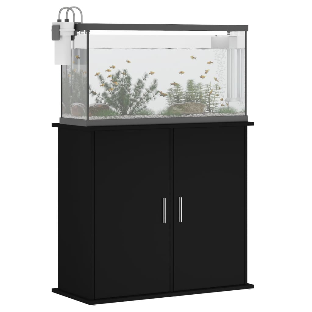 Aquariumstandaard 81x36x73 cm bewerkt hout zwart Aquariummeubels | Creëer jouw Trendy Thuis | Gratis bezorgd & Retour | Trendy.nl