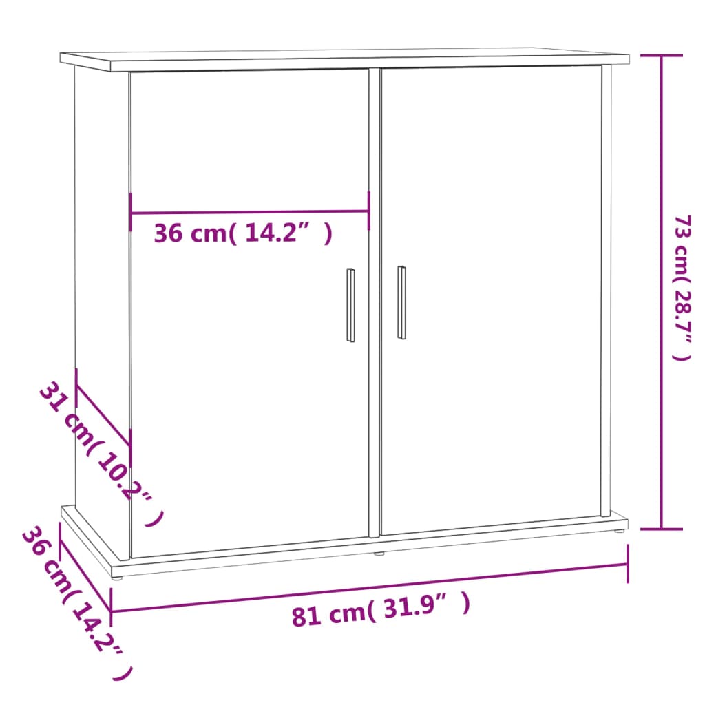 Aquariumstandaard 81x36x73 cm bewerkt hout zwart Aquariummeubels | Creëer jouw Trendy Thuis | Gratis bezorgd & Retour | Trendy.nl