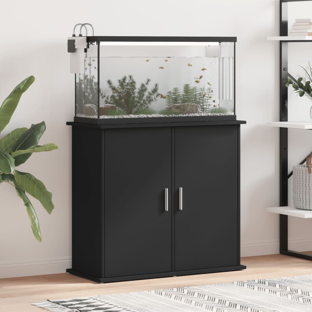 Aquariumstandaard 81x36x73 cm bewerkt hout zwart Aquariummeubels | Creëer jouw Trendy Thuis | Gratis bezorgd & Retour | Trendy.nl