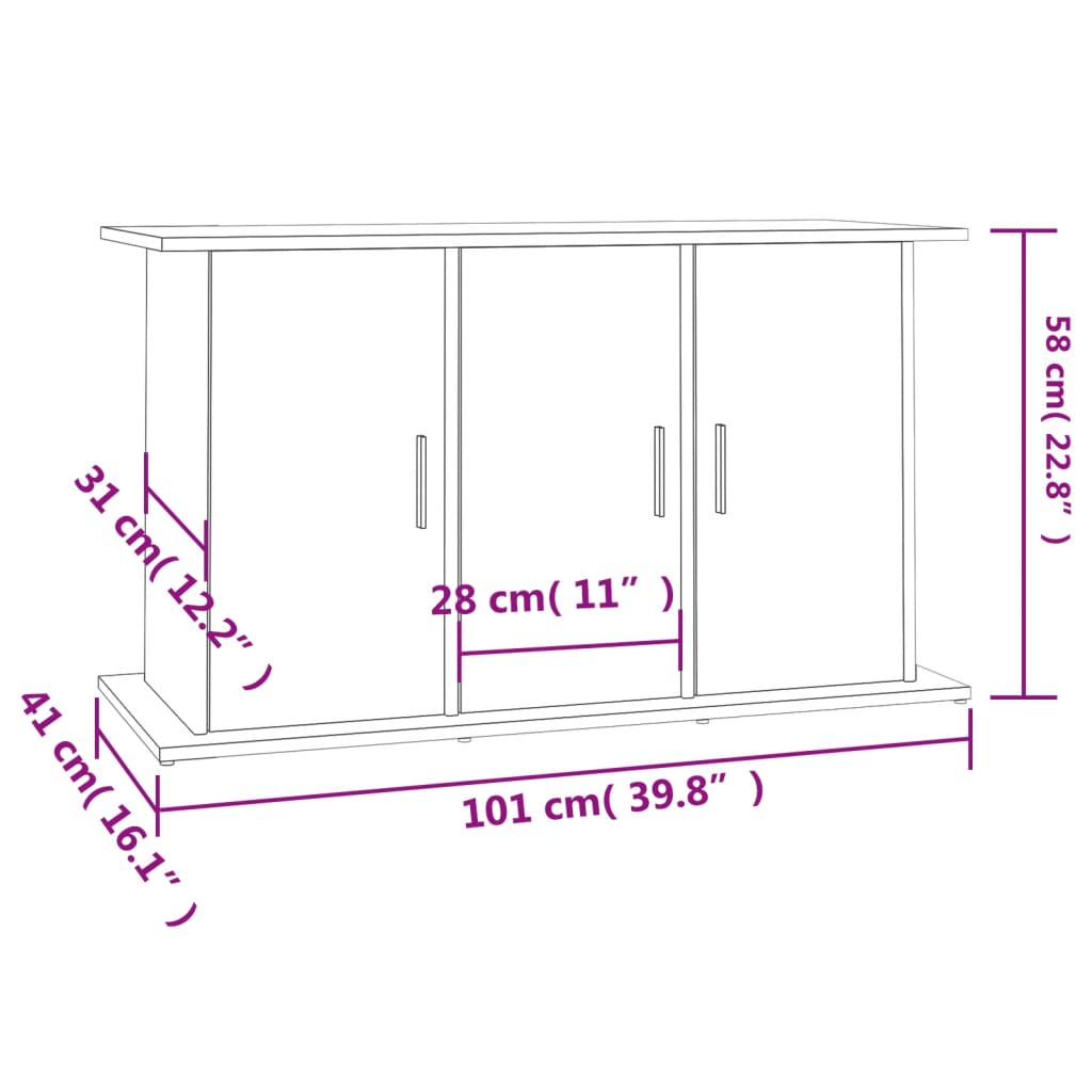 Aquariumstandaard 101x41x58 cm bewerkt hout zwart Aquariummeubels | Creëer jouw Trendy Thuis | Gratis bezorgd & Retour | Trendy.nl