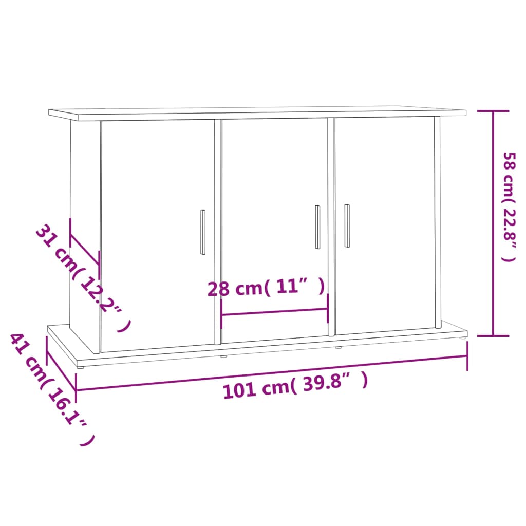 Aquariumstandaard 101x41x58 cm bewerkt hout sonoma eikenkleurig Aquariummeubels | Creëer jouw Trendy Thuis | Gratis bezorgd & Retour | Trendy.nl