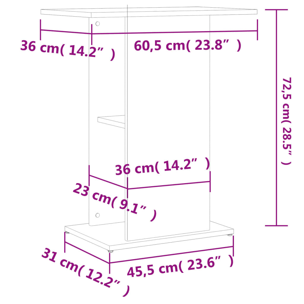 Aquariumstandaard 60,5x36x72,5 cm bewerkt hout hoogglans wit Aquariummeubels | Creëer jouw Trendy Thuis | Gratis bezorgd & Retour | Trendy.nl