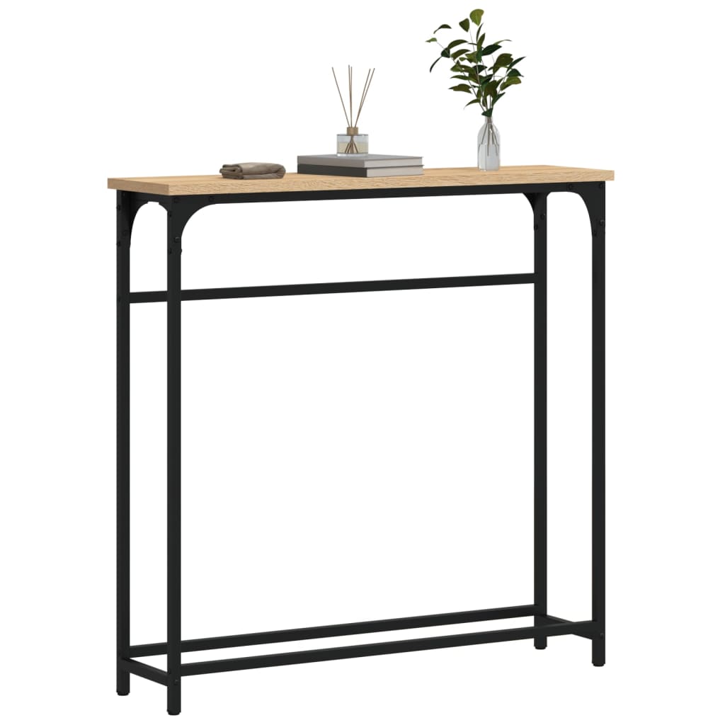 Wandtafel 75x19,5x75 cm bewerkt hout sonoma eikenkleurig Bijzettafels | Creëer jouw Trendy Thuis | Gratis bezorgd & Retour | Trendy.nl