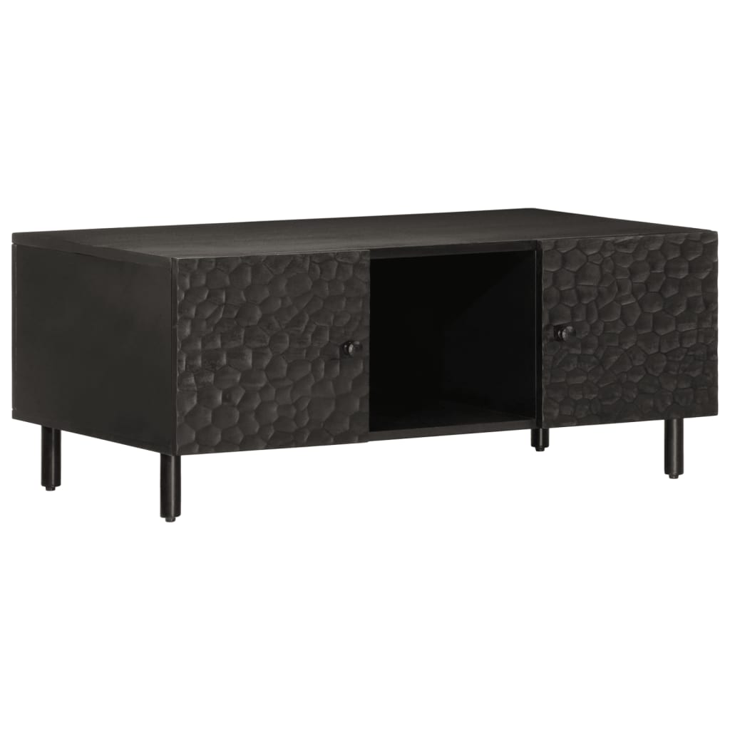 Salontafel 100x54x40 cm massief mangohout zwart Salontafels | Creëer jouw Trendy Thuis | Gratis bezorgd & Retour | Trendy.nl