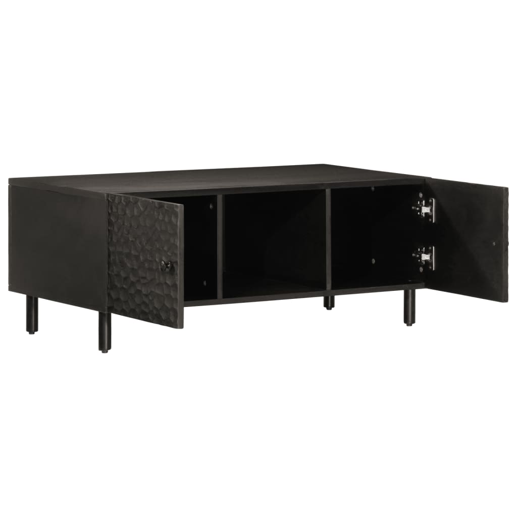 Salontafel 100x54x40 cm massief mangohout zwart Salontafels | Creëer jouw Trendy Thuis | Gratis bezorgd & Retour | Trendy.nl