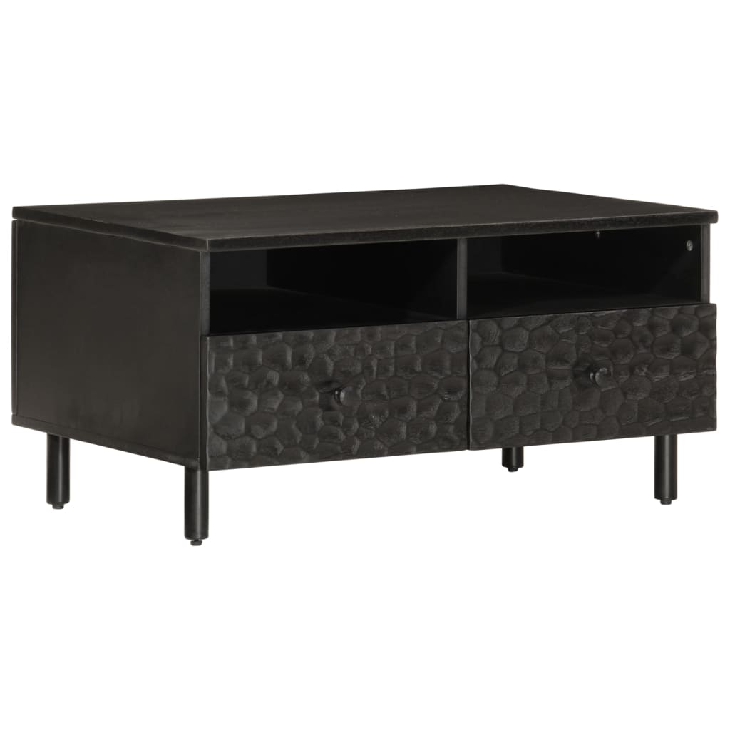 Salontafel 80x54x40 cm massief mangohout zwart Salontafels | Creëer jouw Trendy Thuis | Gratis bezorgd & Retour | Trendy.nl