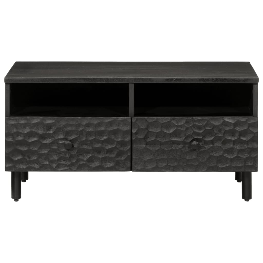 Salontafel 80x54x40 cm massief mangohout zwart Salontafels | Creëer jouw Trendy Thuis | Gratis bezorgd & Retour | Trendy.nl