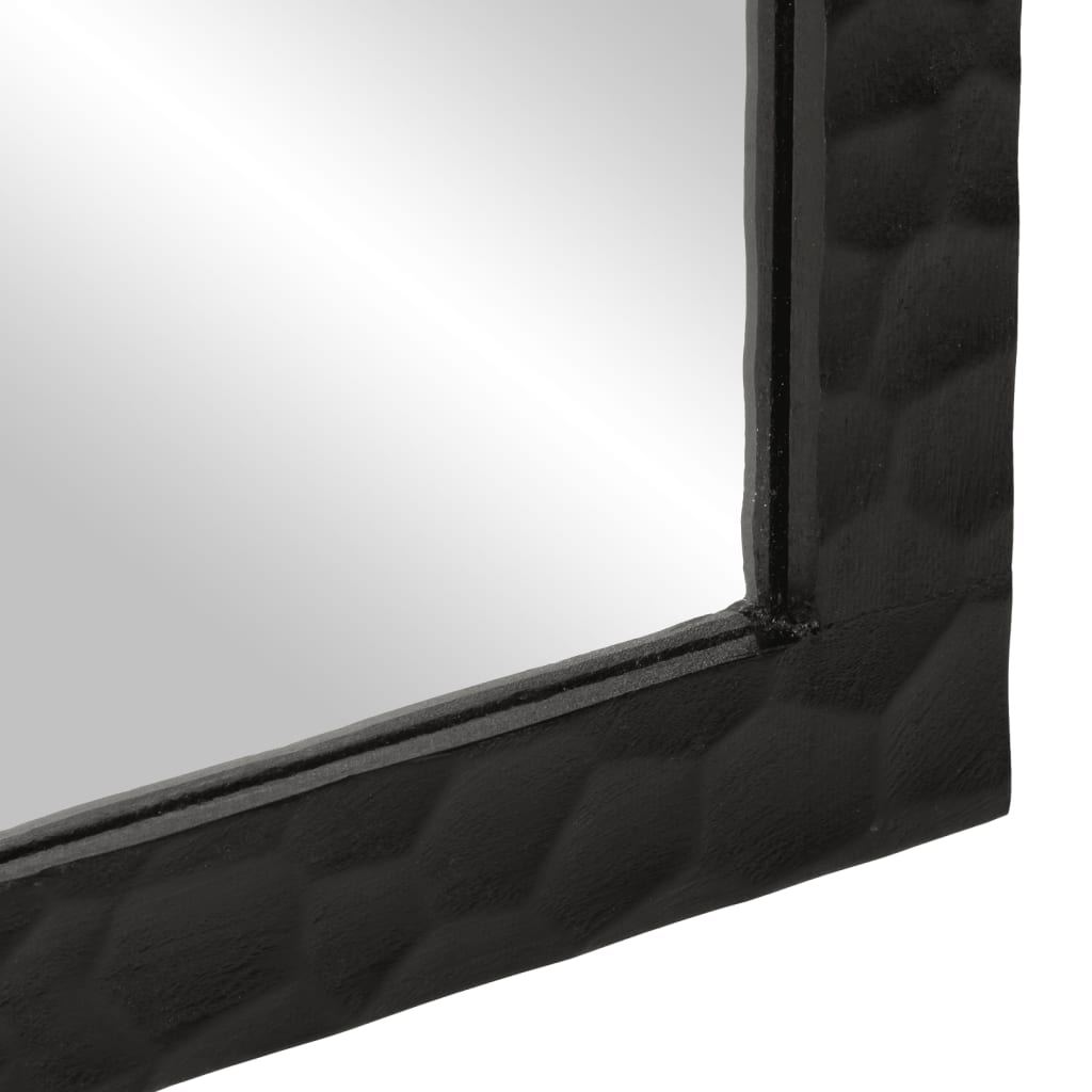 Badkamerspiegel 50x70x2,5 cm massief mangohout en glas zwart Spiegels | Creëer jouw Trendy Thuis | Gratis bezorgd & Retour | Trendy.nl