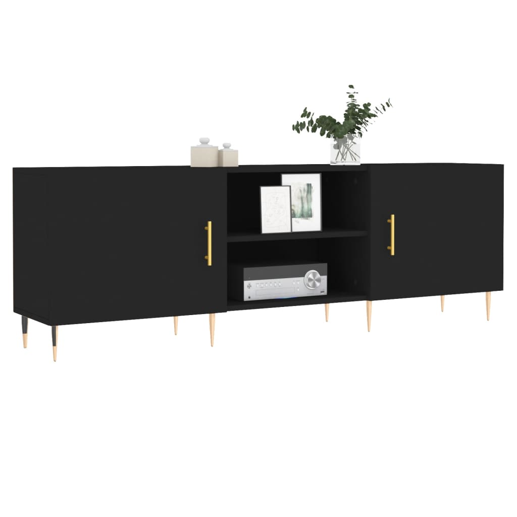 Tv-meubel 150x30x50 cm bewerkt hout zwart Tv-meubels | Creëer jouw Trendy Thuis | Gratis bezorgd & Retour | Trendy.nl