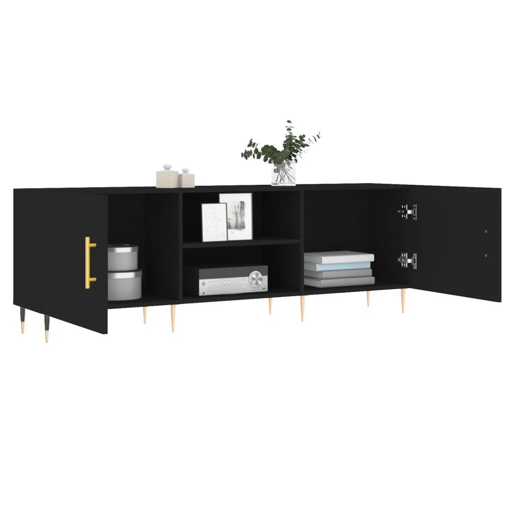 Tv-meubel 150x30x50 cm bewerkt hout zwart Tv-meubels | Creëer jouw Trendy Thuis | Gratis bezorgd & Retour | Trendy.nl